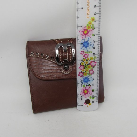 BOSCA LEATHER BIFOLD WALLET BROWN MEN'S Cc SLOTS DRIVER LICENSE FOLD OUT - Picture 4 of 8